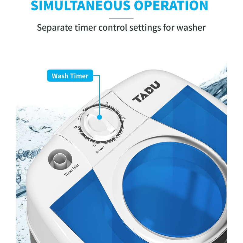 Tabu Mini Portable Washing Machine, Small Washer No Dryer, 7.7lbs Small